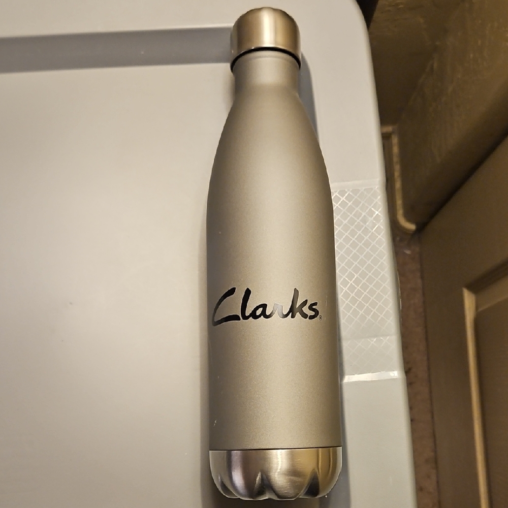 Clarks Metallic Stainless Steel Silver Water Bottle